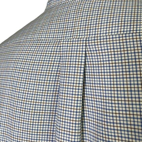 Ralph Lauren Mens Plaid Button Up Dress Shirt Size XL Blue Brown White Logo u - Picture 10 of 10